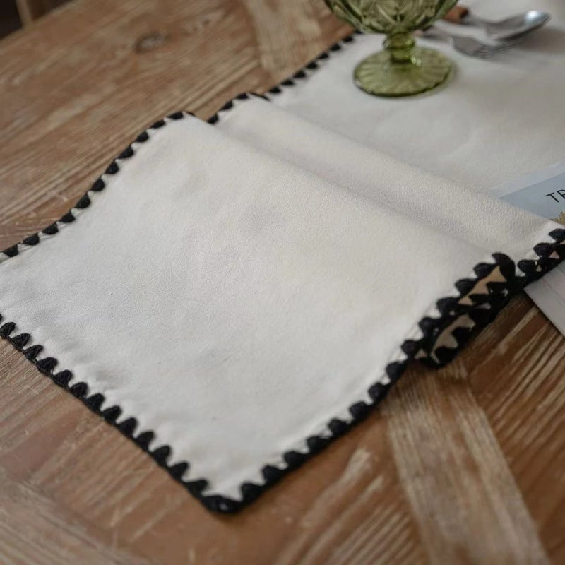 Bluejw Hotselling Cotton and Linen Fabric Embroidered Heat Insulation Tablerunner for Home and Hotel - Image 5